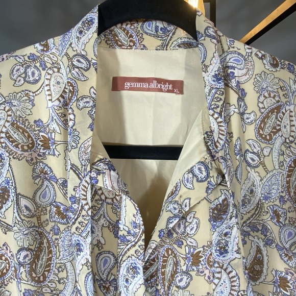 Gemma Albright Tiered Dress XL Maxi Tiered Long Slv‎ V-Neck Tie Romantic Cottage - Picture 4 of 16